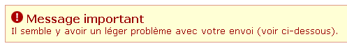 Formulaires Web : Message d’erreur Amazon