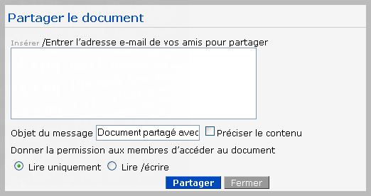 Zoho : Partage document formulaire