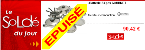 Ecommerce : Soldes - Cdiscount : page intérieure