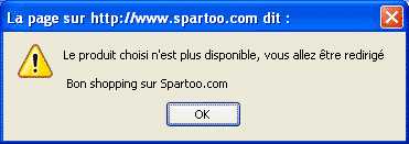 Spartoo gestion stock : produit non disponible