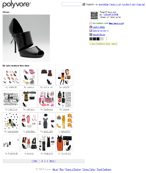 E-commerce Polyvore - Fiche produit