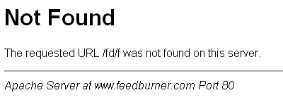Page erreur 404 : Feedburner