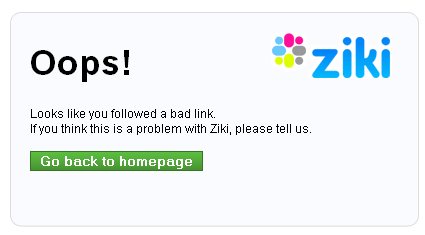 Page erreur 404 : Ziki