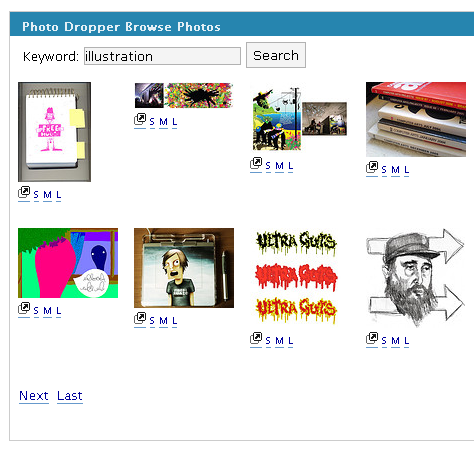 Plugin Wordpress Photo Dropper : résultats