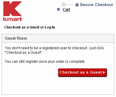 Checkoout process : Kmart, guest