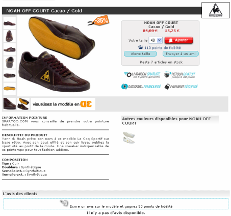 Ecommerce Fiche produit